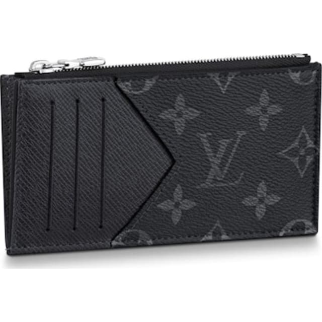Louis Vuitton Coin Card Holder Monogram Eclipse Taiga Black
