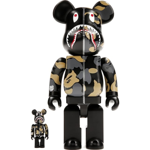 Bearbrick x BAPE Madison Avenue Exclusive Shark Camo 100% & 400% Set