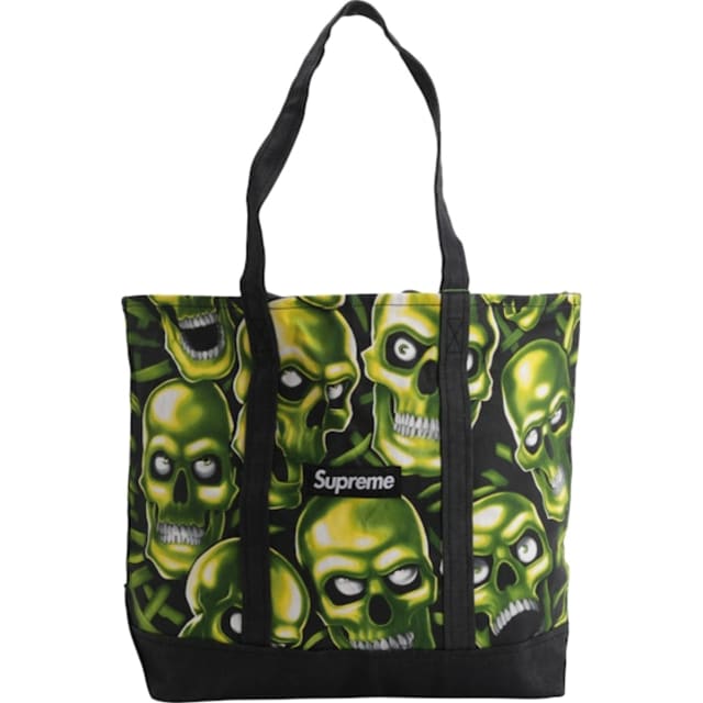 Skull Pile Denim Tote Black