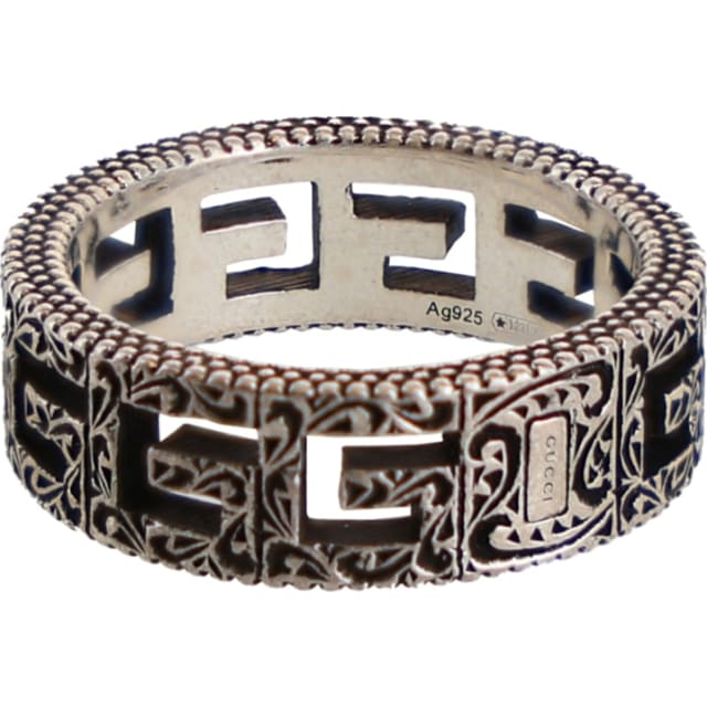 Gucci Sterling Silver G Cube Ring Silver
