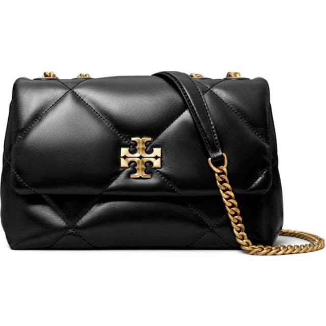 Kira Diamond Quilt Small Convertible Shoulder Bag Black
