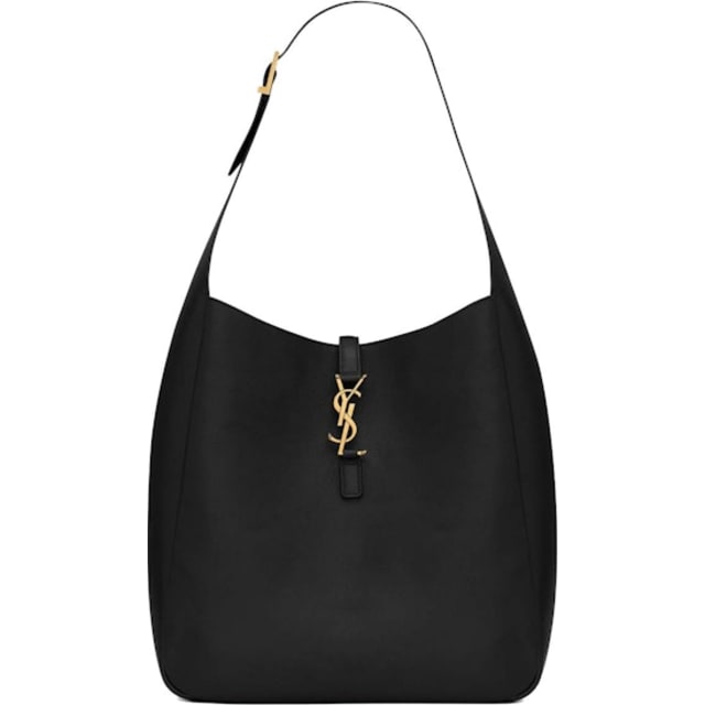 Large Le 5 À 7 Supple in Smooth Leather Black