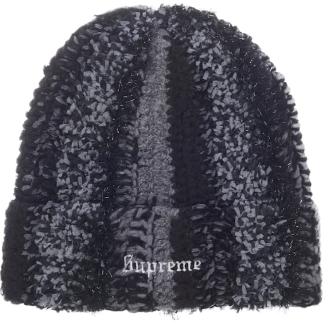 Supreme Tinsel Stripe Beanie Black