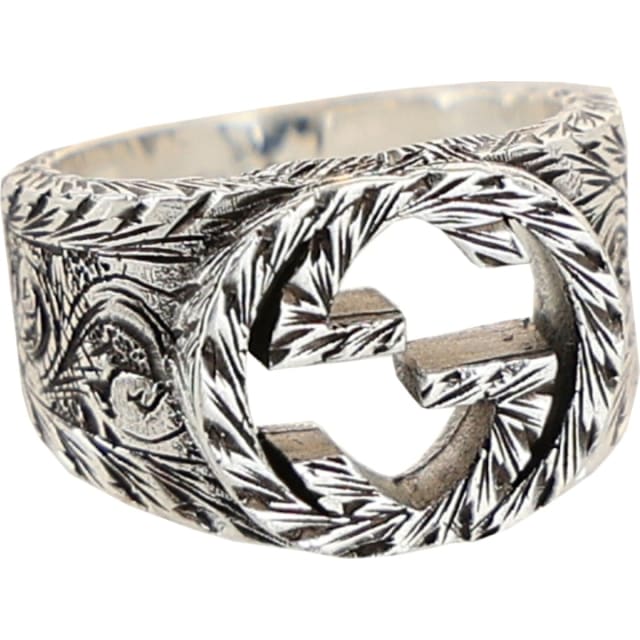 Gucci Interlocking G Paisley Silver Ring Silver