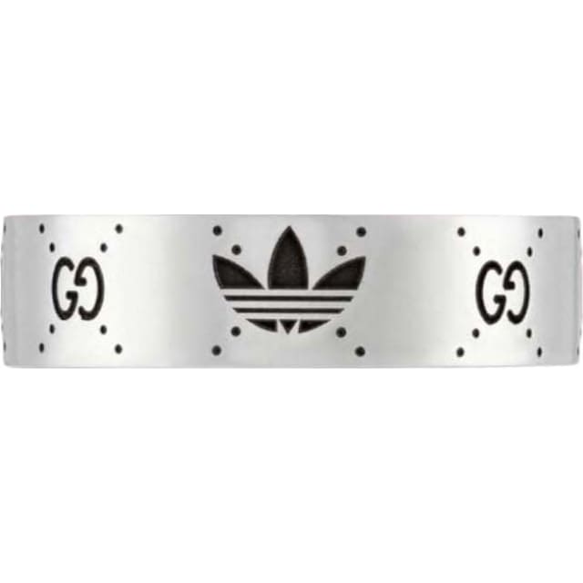 Gucci x adidas Engraved Interlocking G Ring Silver