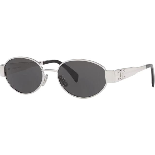 Celine Triomphe Metal 01 CL40235U Sunglasses Shiny Silver/Smoke (4S235CMLB.36SM / CL000350 2700L1)