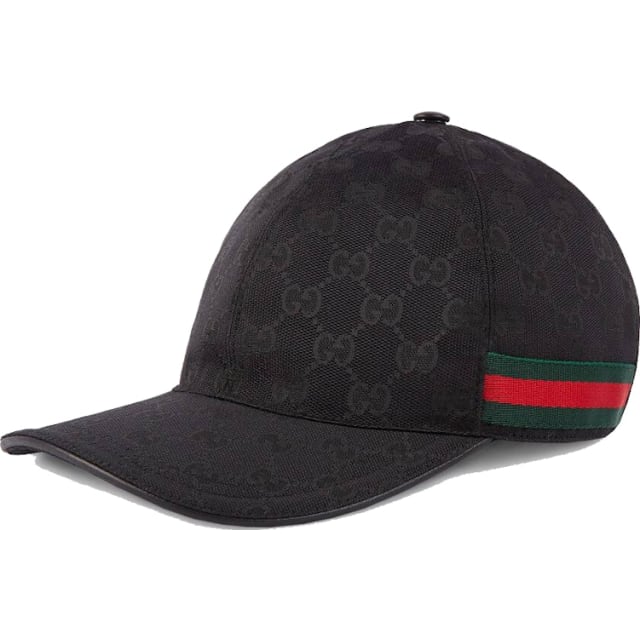 Original GG Canvas Baseball Hat with Web Black