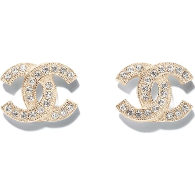 Chanel Metal & Diamantés Earrings Silver/Gold