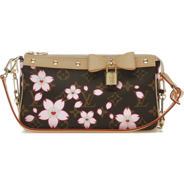 x Takashi Murakami Cherry Blossom Pochette Accessoires Sakura Brown