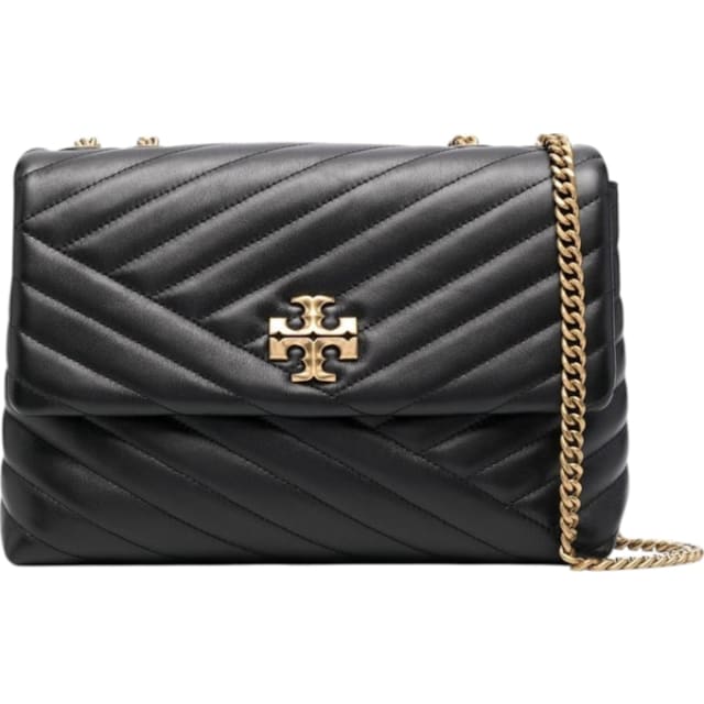 Kira Chevron Convertible Shoulder Bag Black