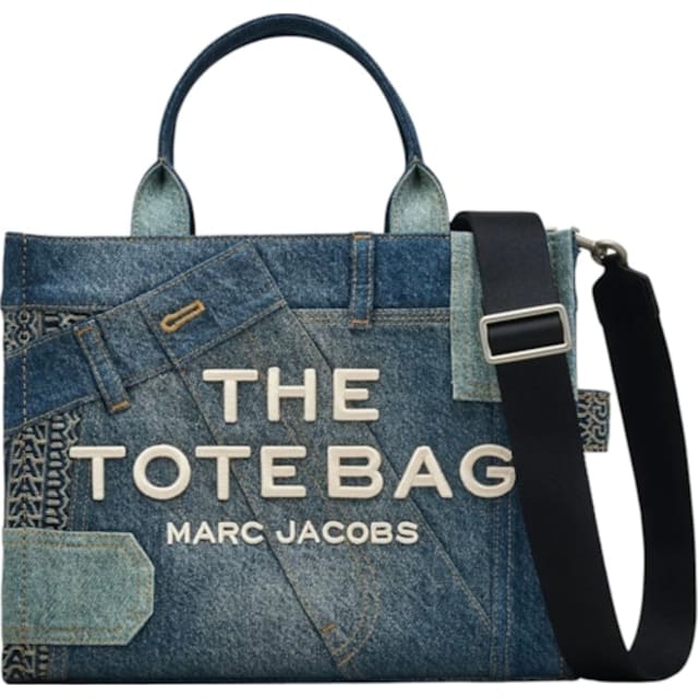 The Medium Deconstructed Denim Tote Indigo Multi