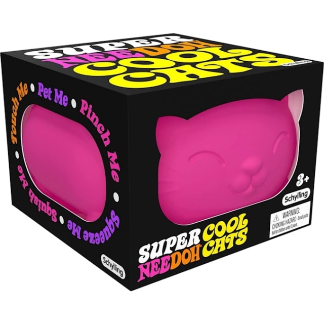 NeeDoh Super Cool Cat Squishy Fidget Toy Pink