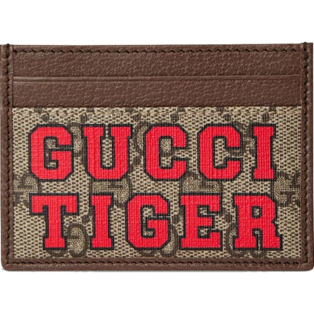 Gucci Tiger Card Case Beige/Ebony