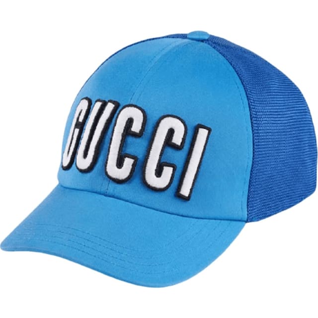 Gucci Logo Patch Baseball Hat Blue