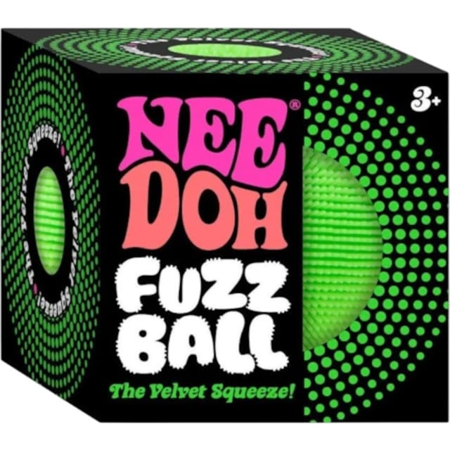 NeeDoh Fuzzball The Velvet Squeeze Squishy Fidget Toy Green