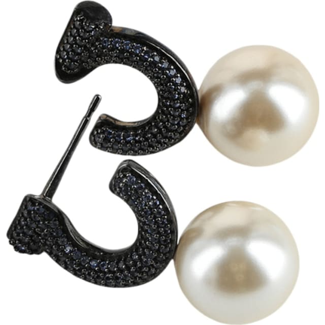Ferragamo Blue Ferragamo Gancini Faux Pearl Stud Earrings