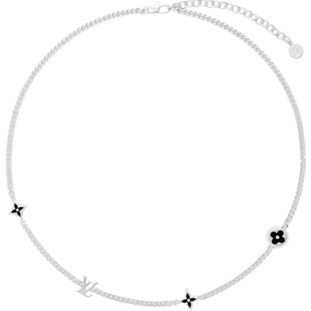 Louis Vuitton LV Spike Charms Necklace Silver