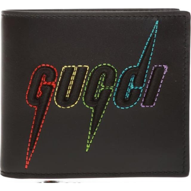 Gucci Bifold Wallet Blade Embroidery Black