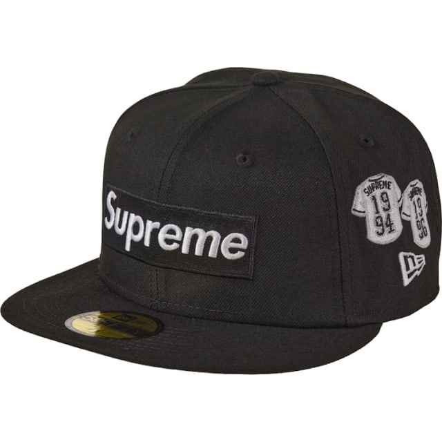 Supreme Jerseys Box Logo New Era Fitted Hat Black