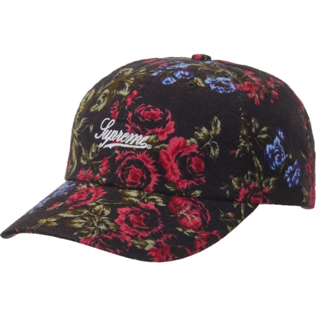 Floral Flannel 6-Panel Black