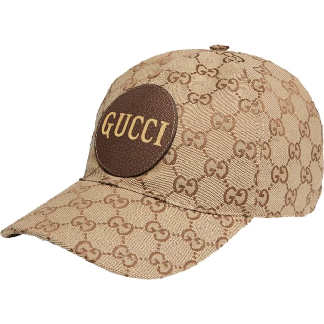 GG Canvas Baseball Hat Beige/Brown