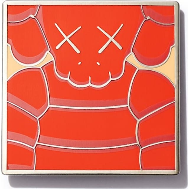 KAWS Brooklyn Museum WHAT PARTY Square Pin Orange
