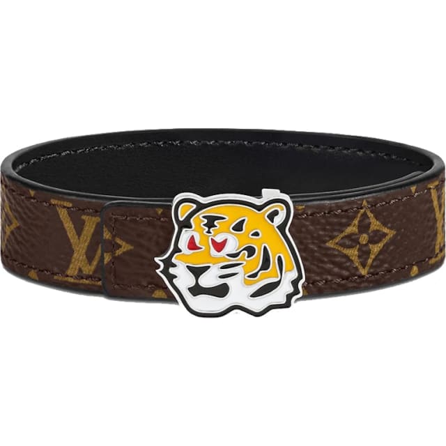 Louis Vuitton x Nigo LV Tiger 14mm Reversible Bracelet Brown