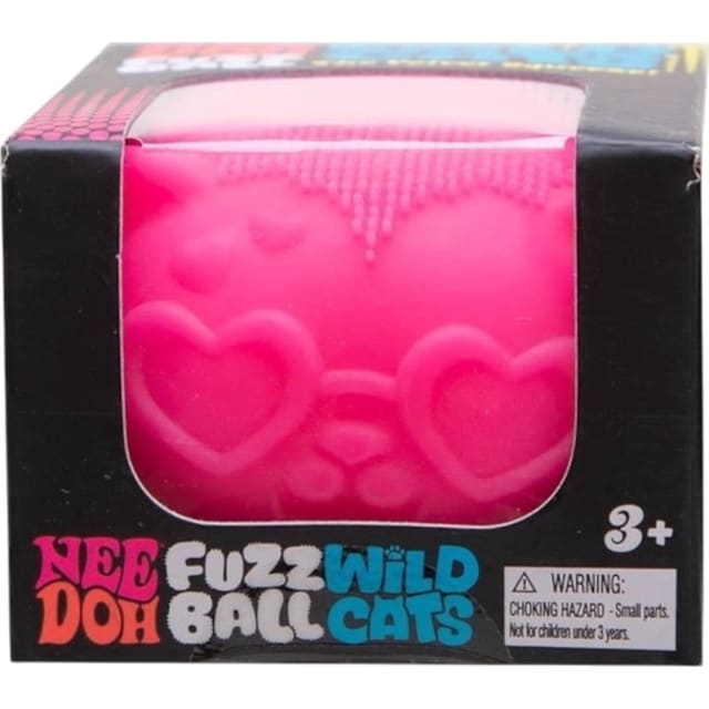 NeeDoh Fuzz Ball Wild Cats Squishy Fidget Toy Pink