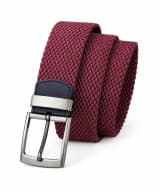 Cinturón elástico reversible Leo azul y burdeos - Imagen 2