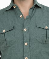 Sahariana lino verde cacería - Imagen 2