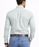 Camisa Oxford rayas verde y banca - Imagen 3