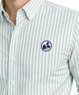 Camisa My Scooter Oxford raya ancha verde y blanca - Imagen 2