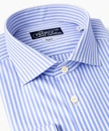 Camisa de vestir Lupi rayas ancha blanca y celeste y raya fina celeste claro - Imagen 2