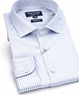 Camisa de vestir Pescatore blanca con rayas celeste - Imagen 3