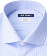 Camisa de vestir Sir Buho celeste rayas finas blancas - Imagen 2
