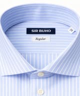Camisa de vestir Sir Buho celeste rayas blancas - Imagen 2