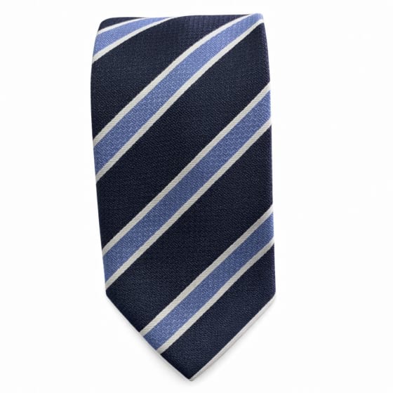 Corbata azul con raya ancha celeste
