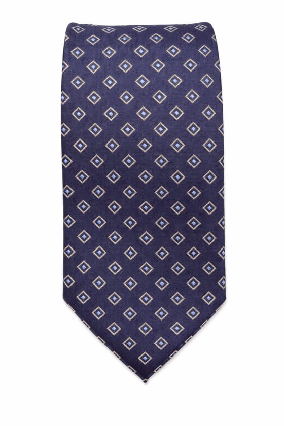 Corbata azul rombito