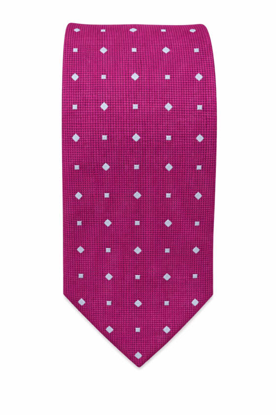 Corbata rosa rombitos
