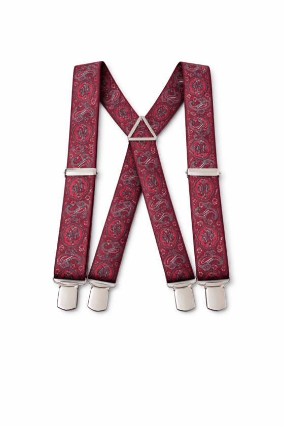 Tirantes burdeos cachemir rojo