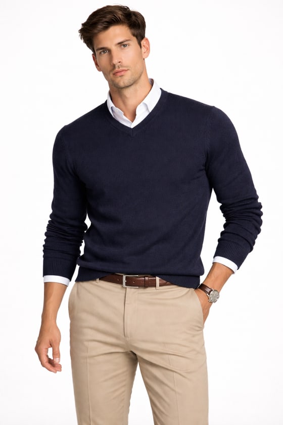 Jersey de pico Hoisery azul marino