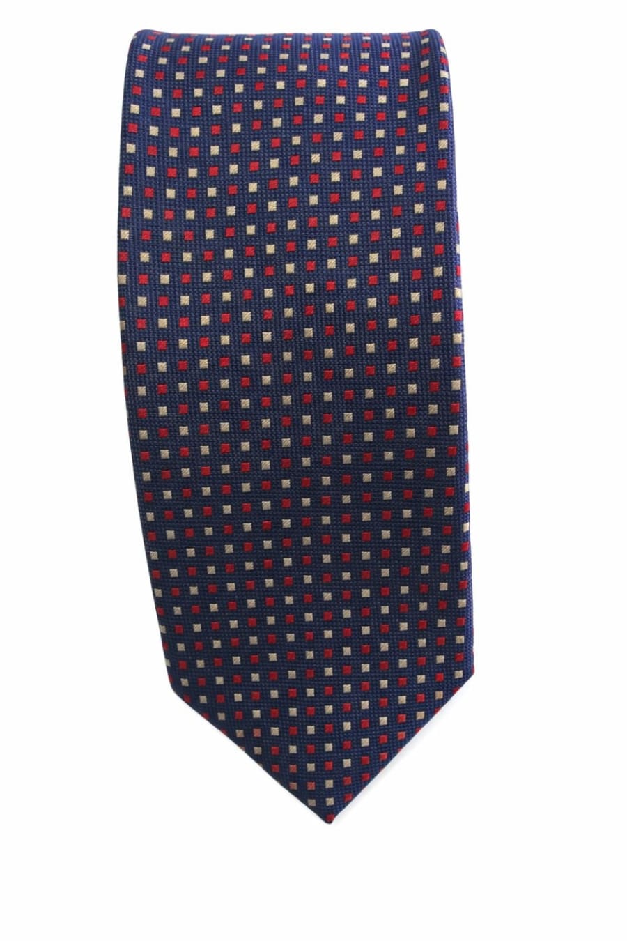 Corbata lunar rojo y beige