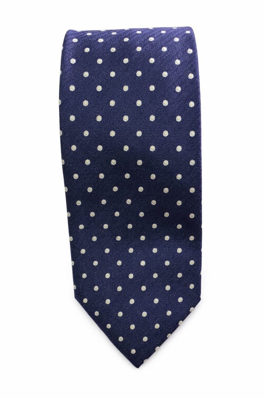 Corbata azul con lunar verde