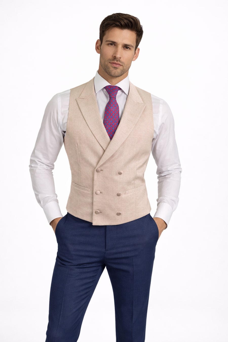 Chaleco cruzado Risto crema