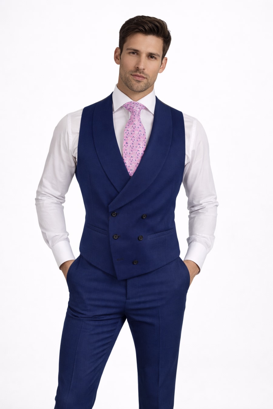 Chaleco ojo de perdiz azul