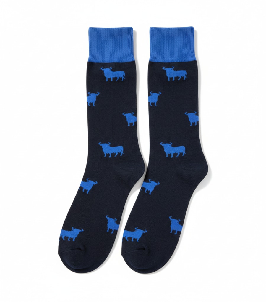 Calcetín toro azul