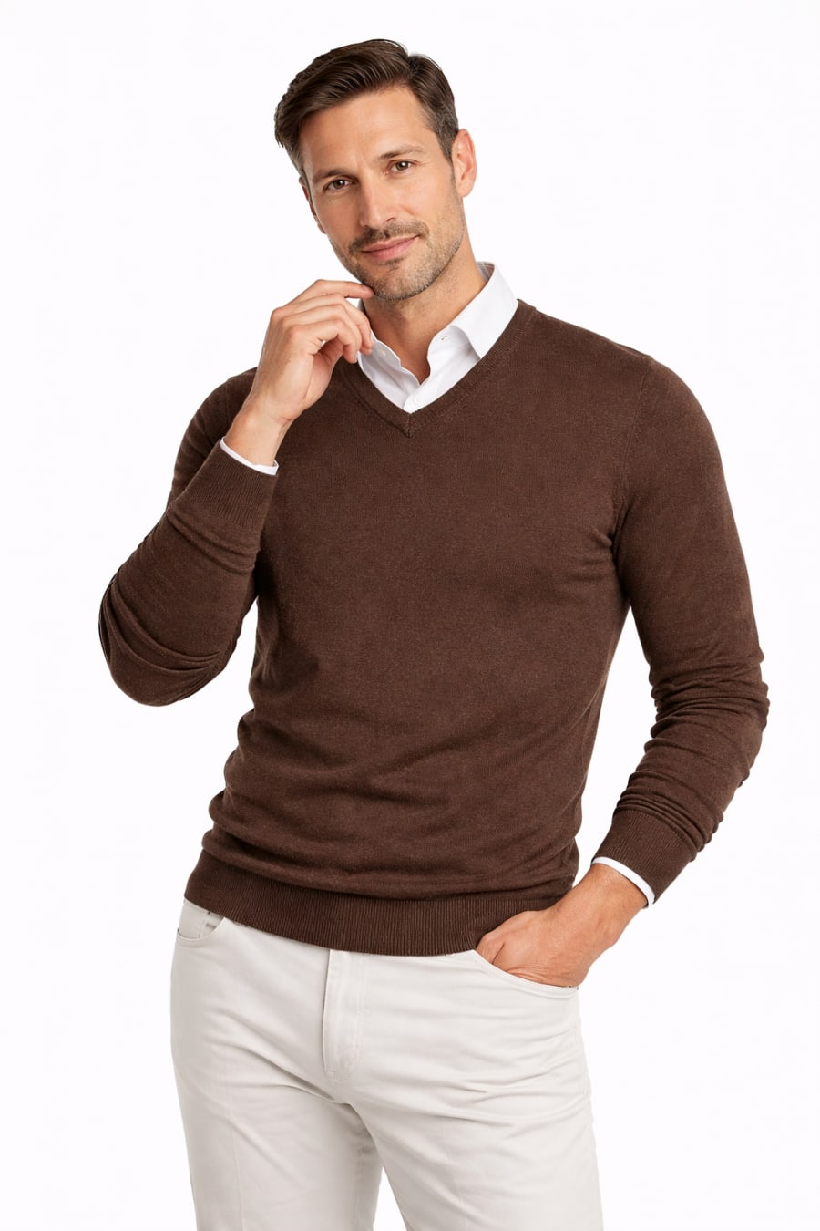 Jersey de pico Lupi marrón chocolate