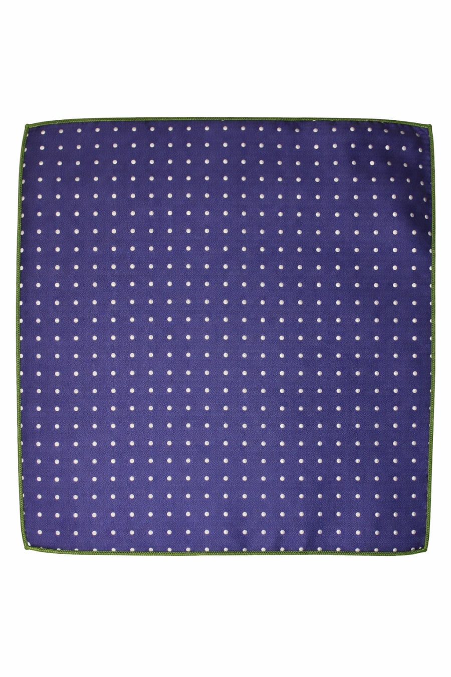 Pañuelo de bolsillo azul con lunar en verde