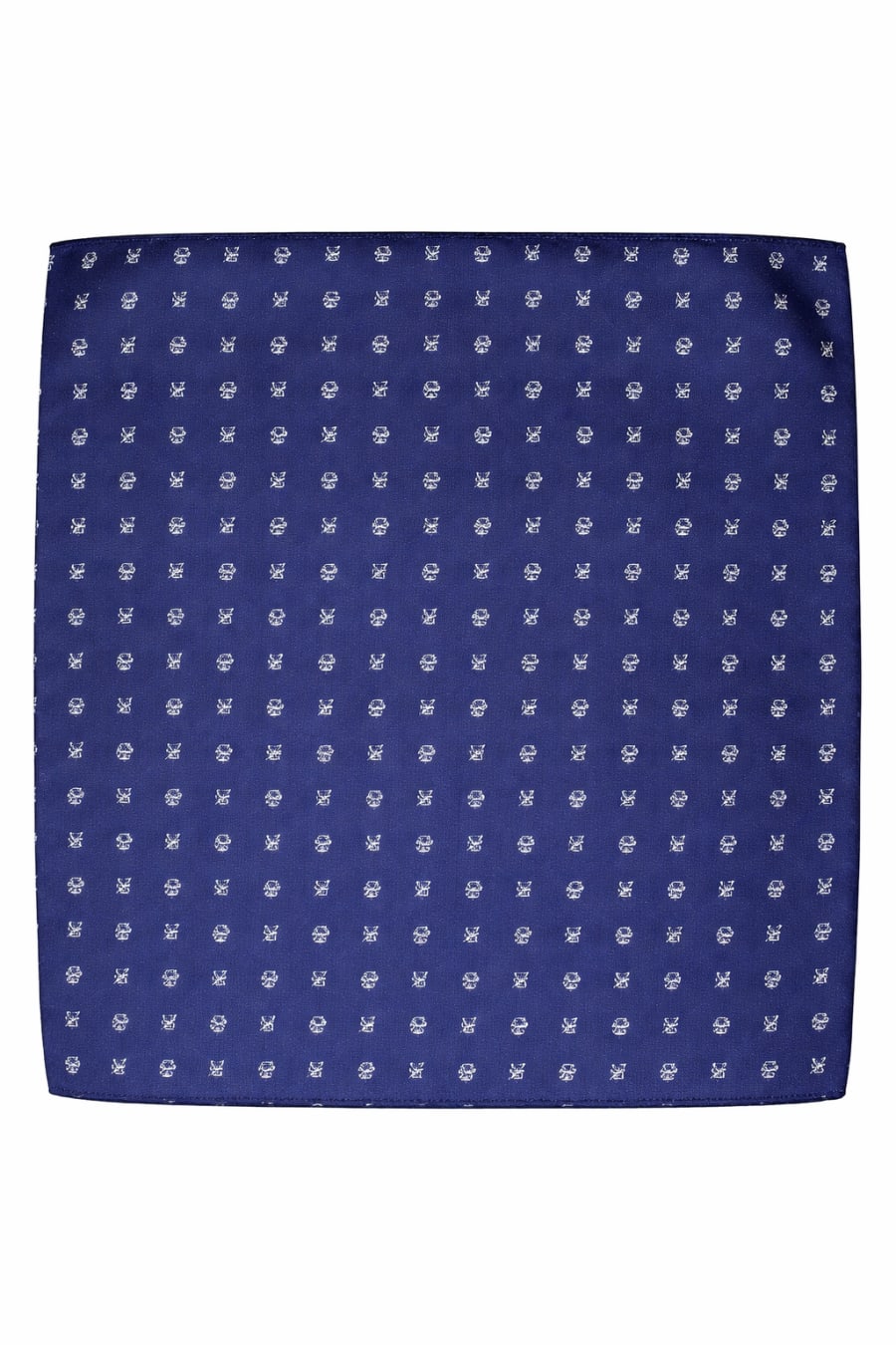 Pañuelo de bolsillo azul con flor de lis