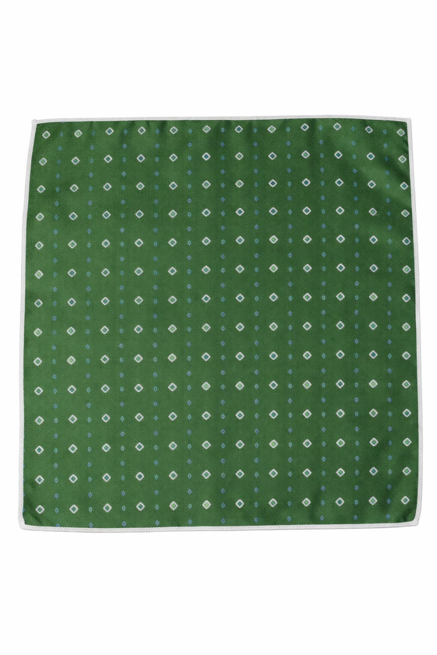 Pañuelo de bolsillo verde con cuadritos finos